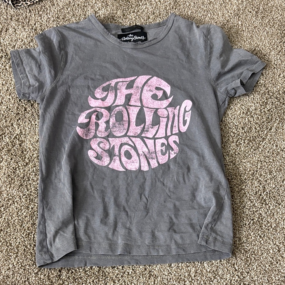The Rolling Stones Tee in Gray and Pink